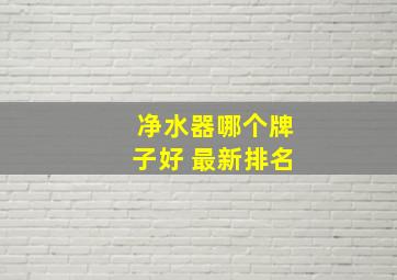 净水器哪个牌子好 最新排名